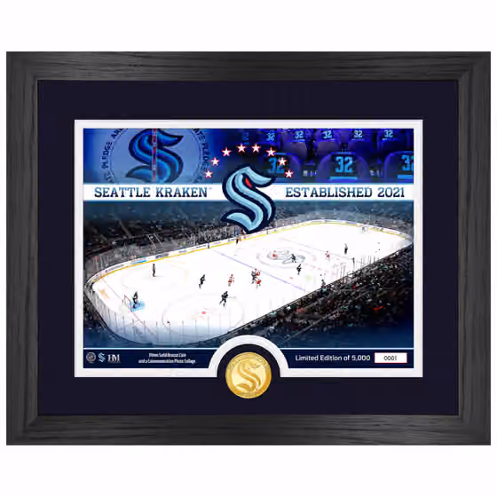 Seattle Kraken Bronze Coin Framed NHL Photo view 1