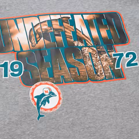 Miami Dolphins Mitchell & Ness All Over Crew 4.0 NFL Pullover Gray view 4