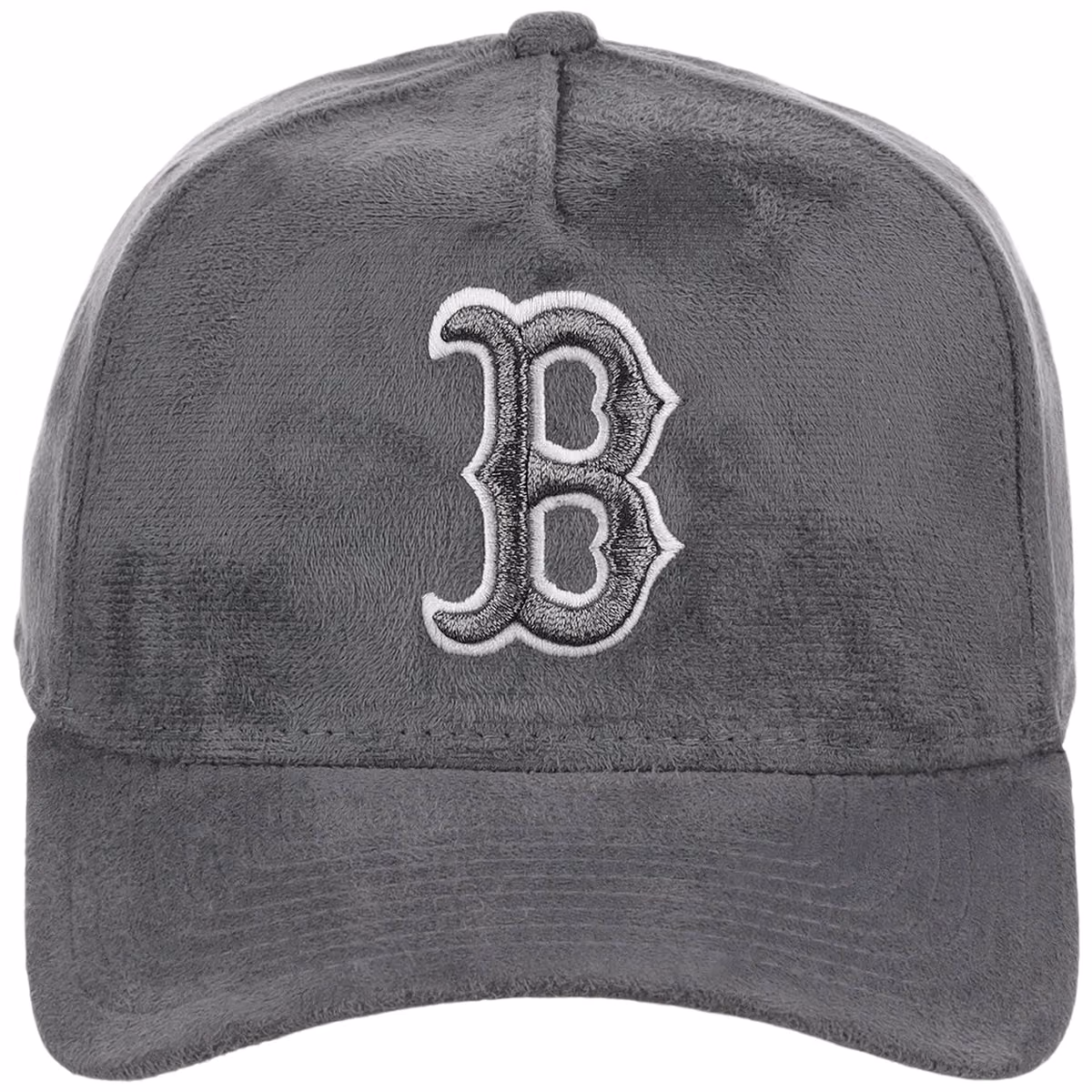 Boston Red Sox MLB Gray x Suede FASHION CORE New Era 9FORTY A-Frame detail view