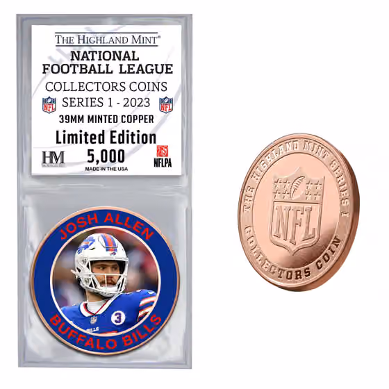 NFL Collectors Coins Series 1 Josh Allen Buffalo Bills Commemorative Coin view 1