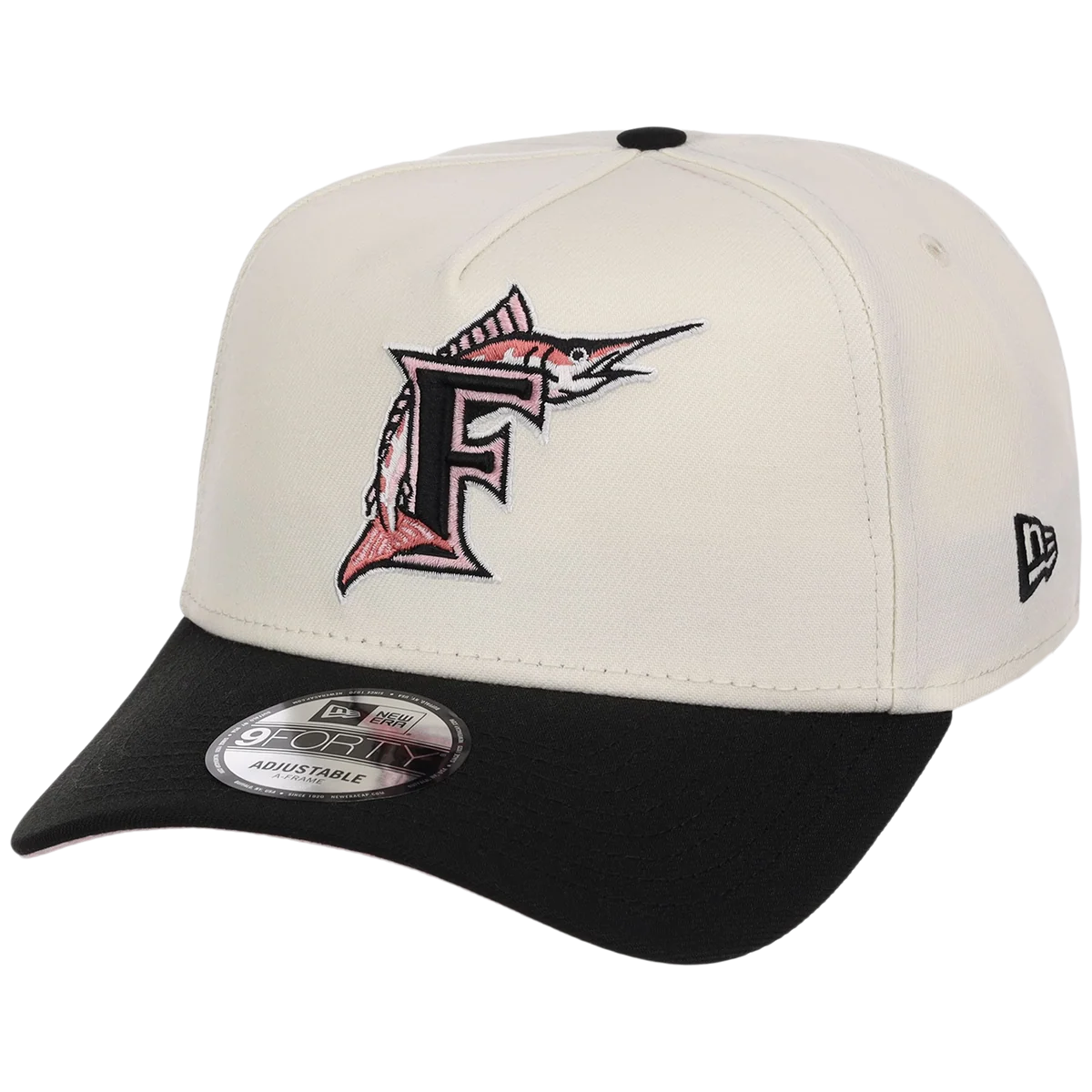 Florida Marlins MLB Chrome Blinky New Era 9FORTY A-Frame detail view
