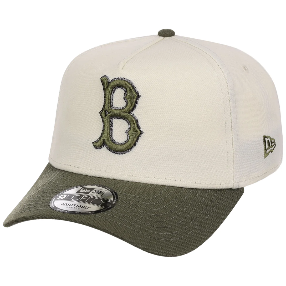 Brooklyn Dodgers MLB Chrome Olive New Era 9FORTY detail view