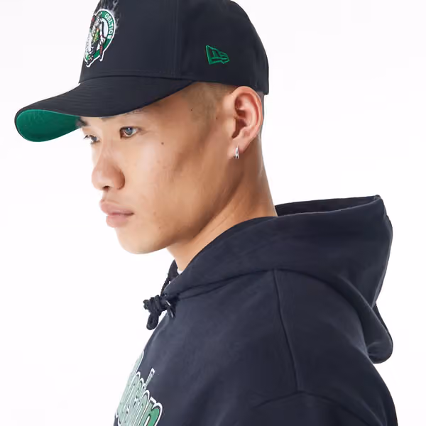 Boston Celtics Flame Print New Era Oversized NBA Hoodie Black view 6