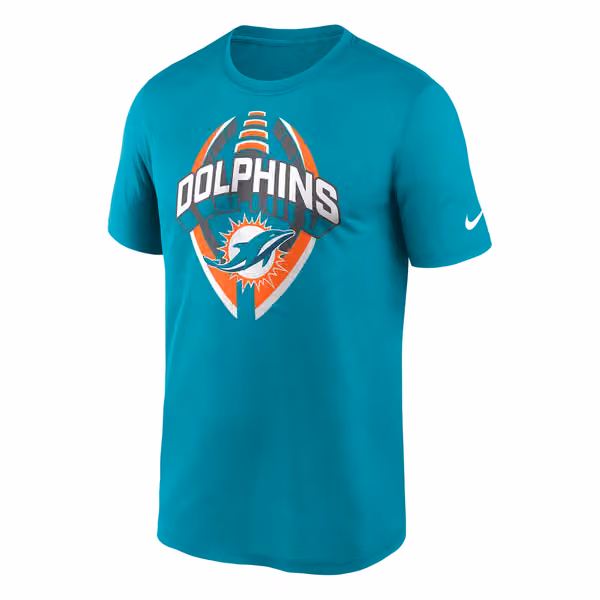 Miami Dolphins 2025 Icon Nike Legend NFL T-Shirt Aqua view 1