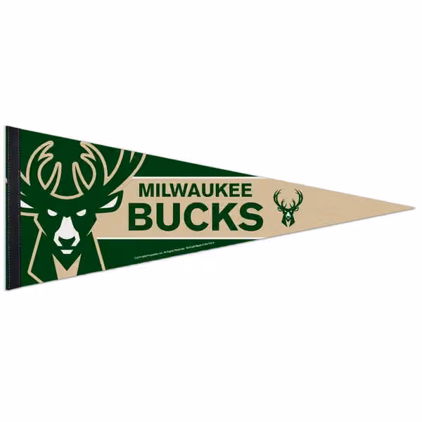 Milwaukee Bucks Big Logo Premium NBA Pennant view 1