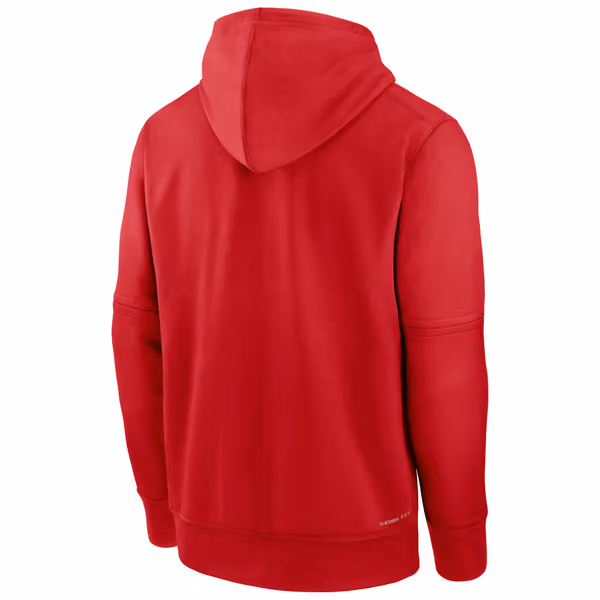 Los Angeles Angels 2024 MLB Authentic Practice Nike Therma Hoodie Red view 2