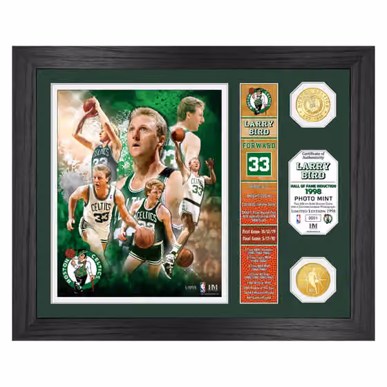 Larry Bird Boston Celtics Hall of Fame Banner NBA Photo Frame view 1
