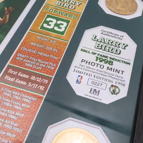 Larry Bird Boston Celtics Hall of Fame Banner NBA Photo Frame view 6