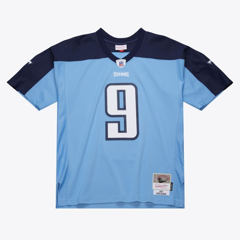 Steve McNair #9 Tennessee Titans 2003 Mitchell & Ness Legacy NFL Jersey Blue view 2
