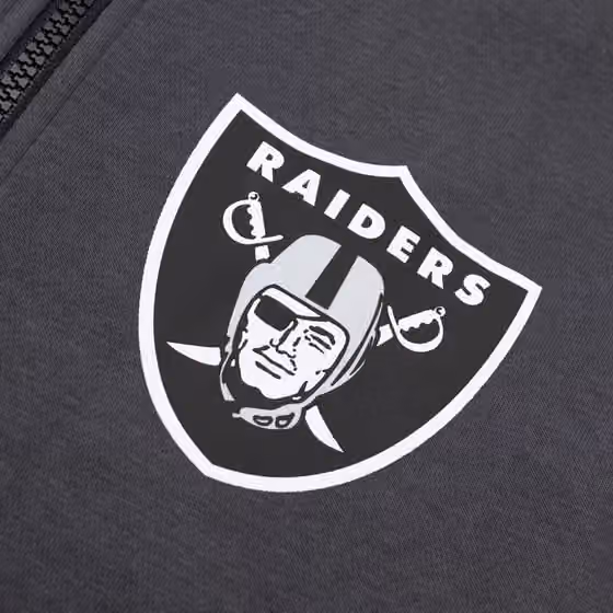 Las Vegas Raiders Playbook NFL Full-Zip Fleece Hoodie Anthracite view 3