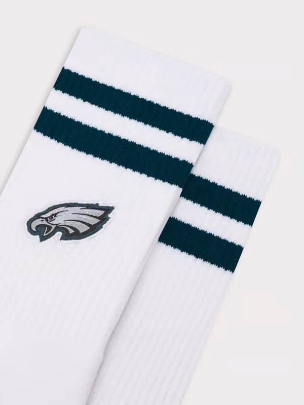 Philadelphia Eagles L&L '90 Classics NFL Crew Socks White view 2