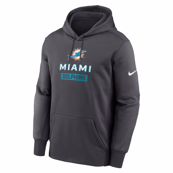 Miami Dolphins Toss Sweep Therma-FIT NFL Hoodie Anthracite view 1
