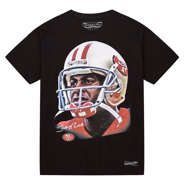 Jerry Rice Mitchell & Ness Real Big Face NFL Tee Black view 1