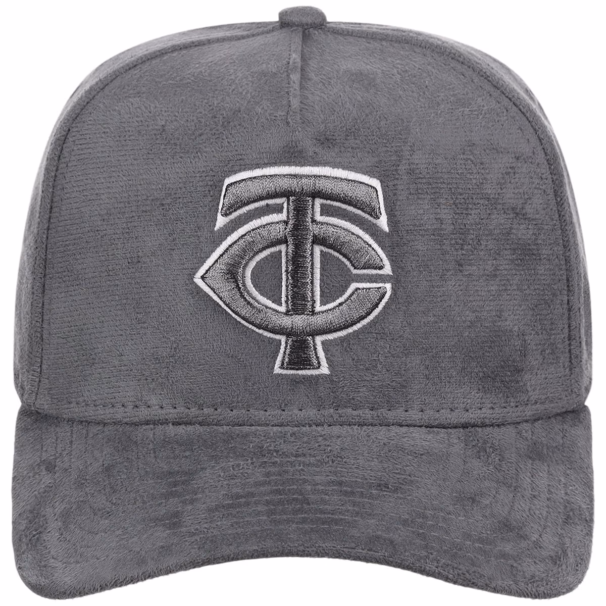 Minnesota Twins MLB Gray x Suede FASHION CORE New Era 9FORTY A-Frame detail view
