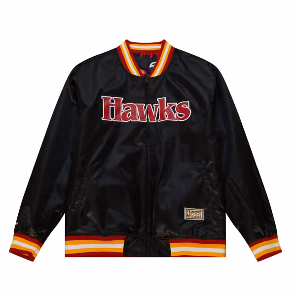 Atlanta Hawks Slap Sticker Reversible Lightweight Satin NBA Jacke Black view 4