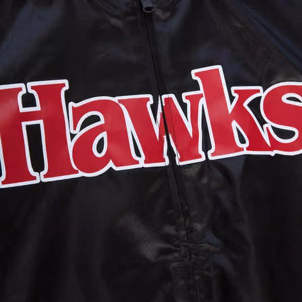 Atlanta Hawks Slap Sticker Reversible Lightweight Satin NBA Jacke Black view 6