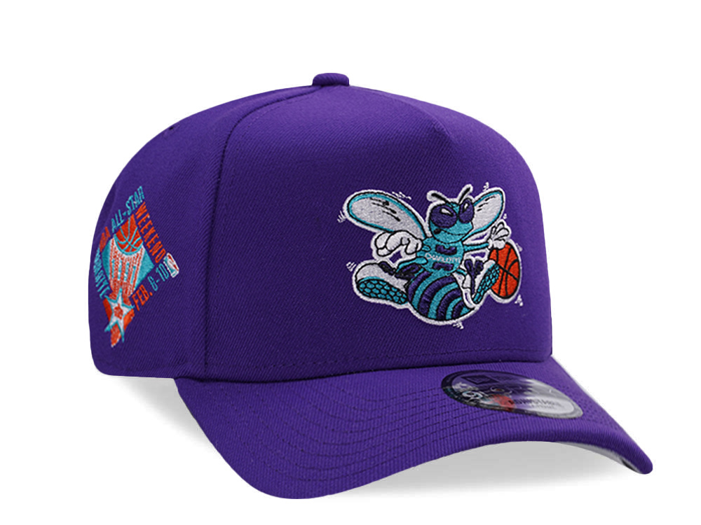 New Era Charlotte Hornets All Star Game 1991 Purple Prime Edition 9Forty A Frame Snapback Hat front