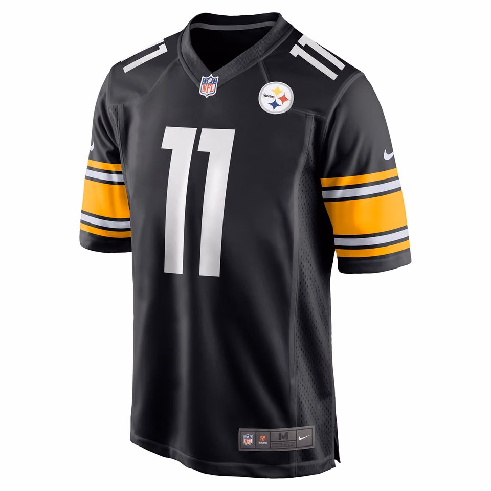 Chase Claypool #11 Pittsburgh Steelers Nike Game NFL Football Jersey Black view 2