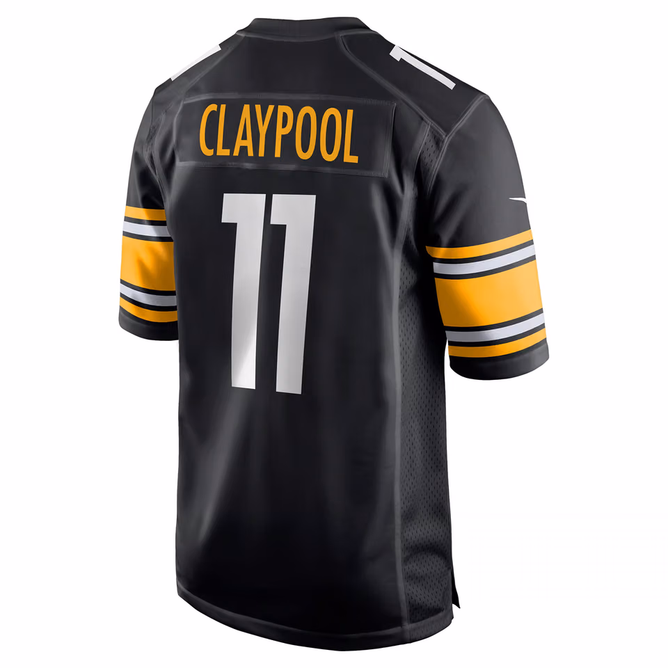 Chase Claypool #11 Pittsburgh Steelers Nike Game NFL Football Jersey Black view 3