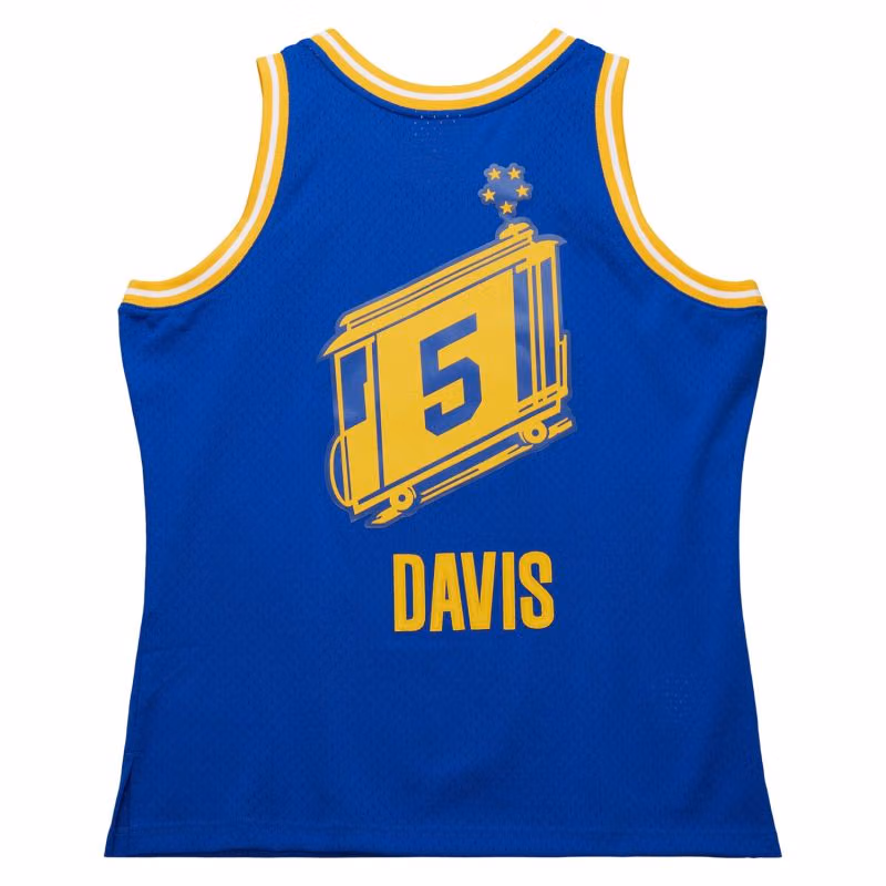 Baron Davis #5 Golden State Warriors 2004-05 Swingman NBA Jersey Blue view 2