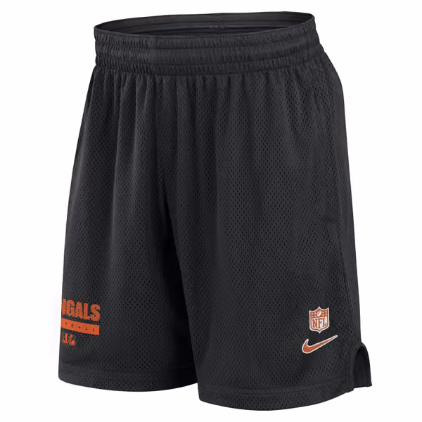 Cincinnati Bengals 2024 NFL Sideline Mesh Nike Dri-FIT Shorts Black view 1