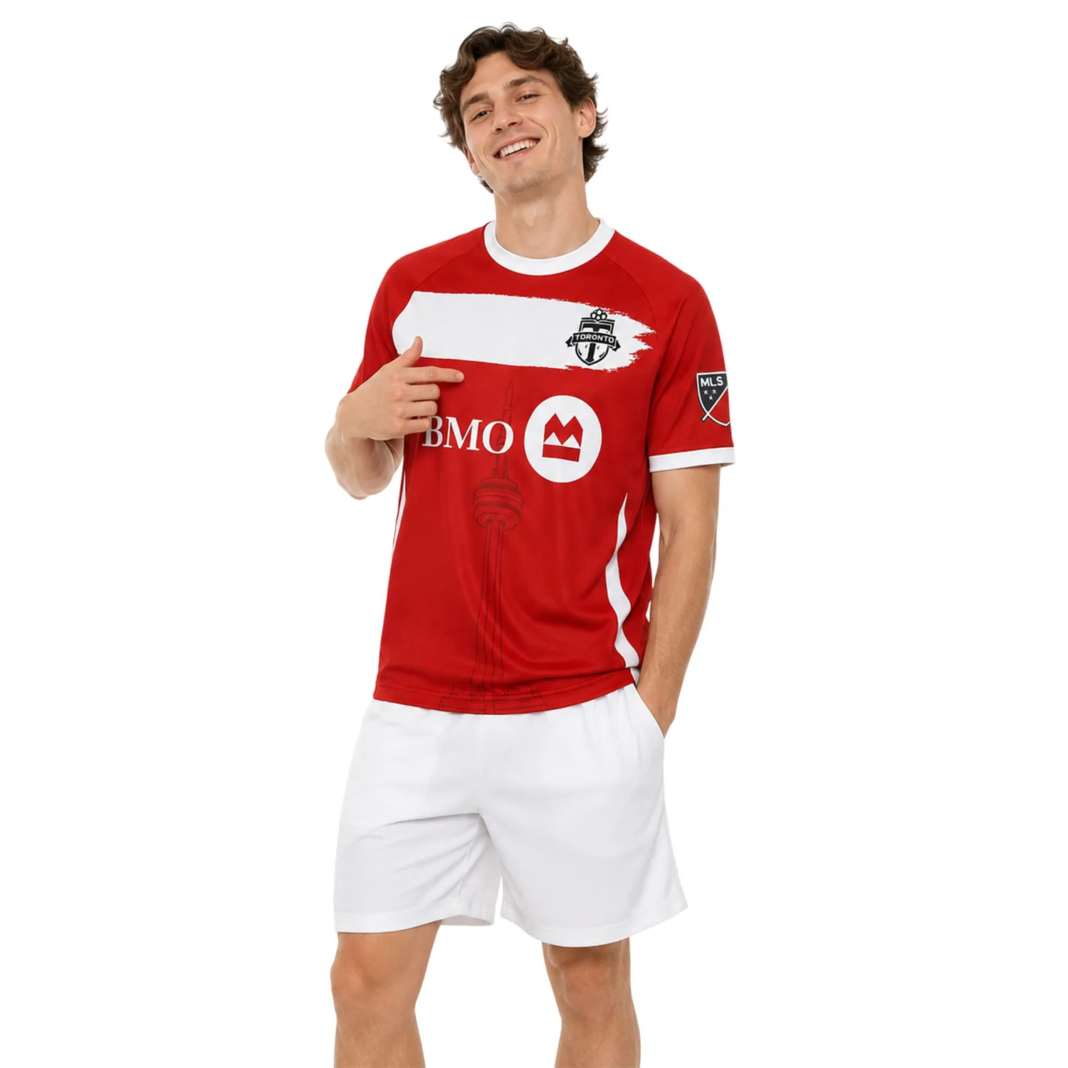 Men's Toronto FC Red Custom Jersey – Bold White Stripe Custom Name & Number