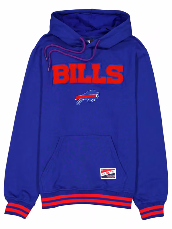 Buffalo Bills Felt Logo Throwback NFL Hoodie Blue view 1