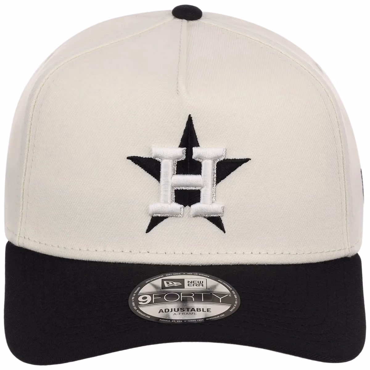 Houston Astros MLB Chrome x Black FASHION CORE New Era 9FORTY A-Frame detail view