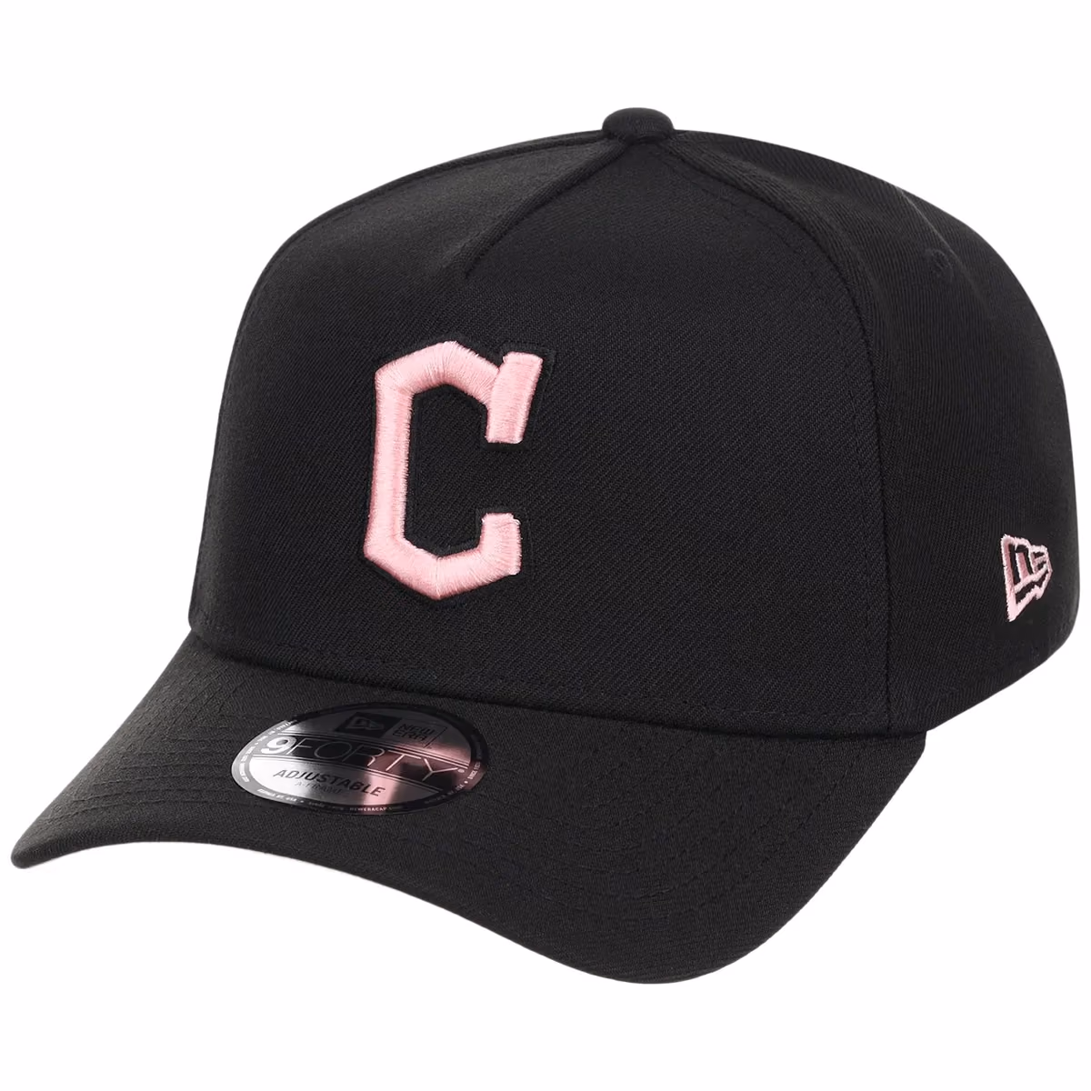 Cleveland Guardians MLB Black x Pink FASHION CORE New Era 9FORTY A-Frame detail view