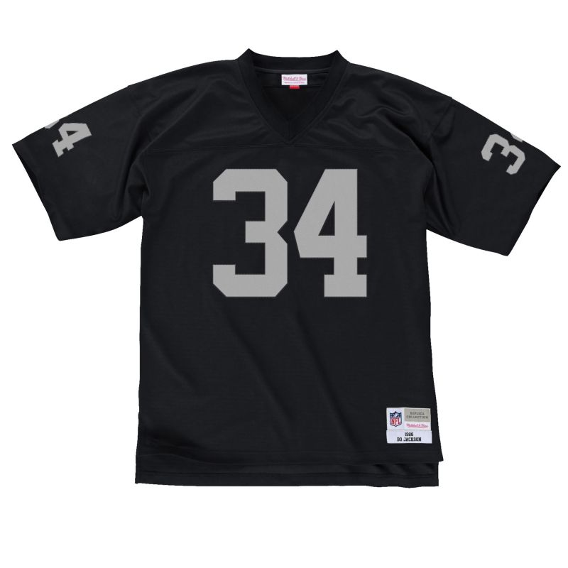 Bo Jackson #34 Los Angeles Raiders Mitchell & Ness Throwback NFL Jersey Black view 1