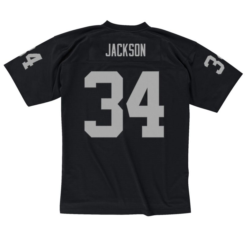 Bo Jackson #34 Los Angeles Raiders Mitchell & Ness Throwback NFL Jersey Black view 2
