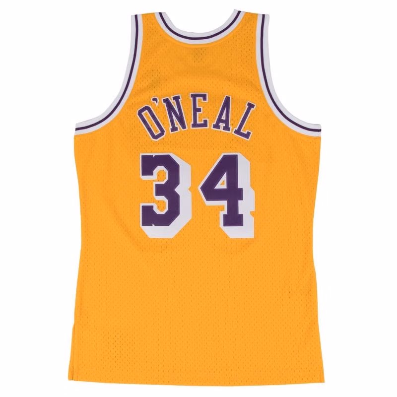 Shaq O'Neal #34 Los Angeles Lakers 1996-97 Swingman NBA Jersey Yellow view 2