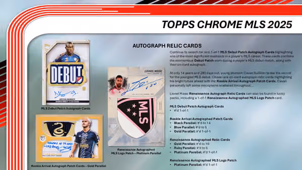 2025 Topps Chrome MLS Soccer Hobby Box view 7