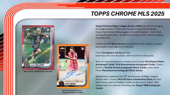 2025 Topps Chrome MLS Soccer Hobby Box view 2