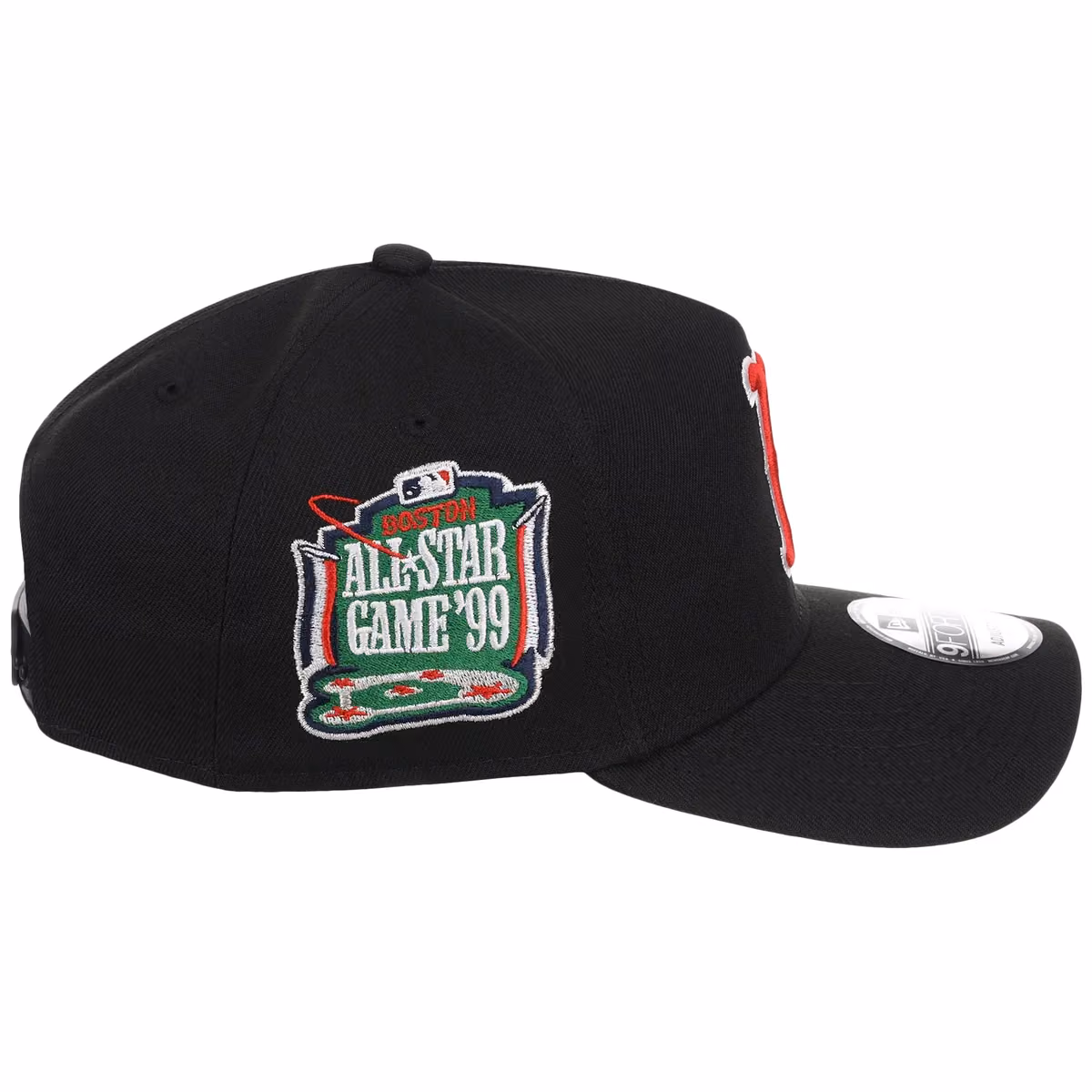Boston Red Sox MLB Black Dome New Era 9FORTY A-Frame detail view
