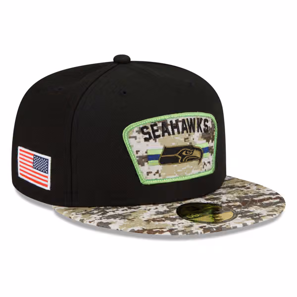 Seattle Seahawks 2021 NFL On-Field Salute to Service New Era 59FIFTY Fitted Cap product photo