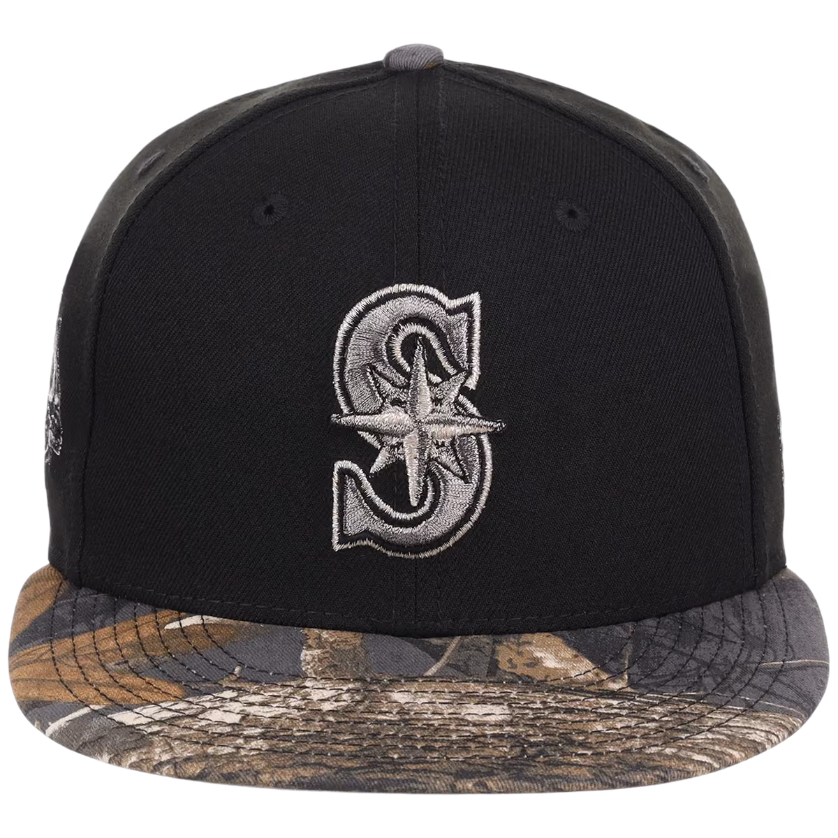 Seattle Mariners MLB Black Realtree Metallics New Era 59FIFTY detail view