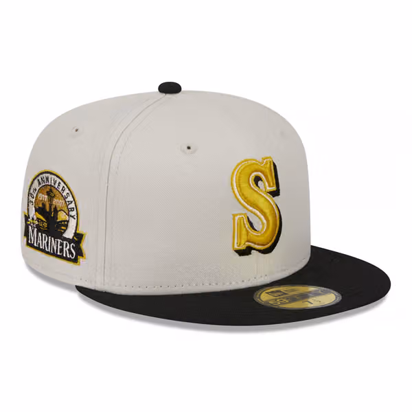 Seattle Mariners Two-Tone Stone New Era 59FIFTY Fitted MLB Cap product photo