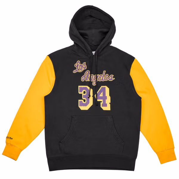 Shaquille O'Neal #34 Los Angeles Lakers N&N Player NBA Hoodie Black view 1
