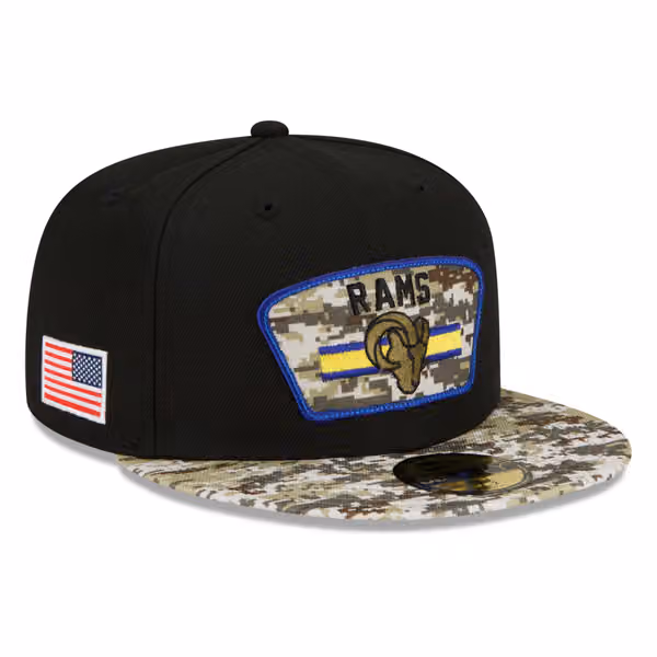 Los Angeles Rams 2021 NFL On-Field Salute to Service New Era 59FIFTY Fitted Cap product photo