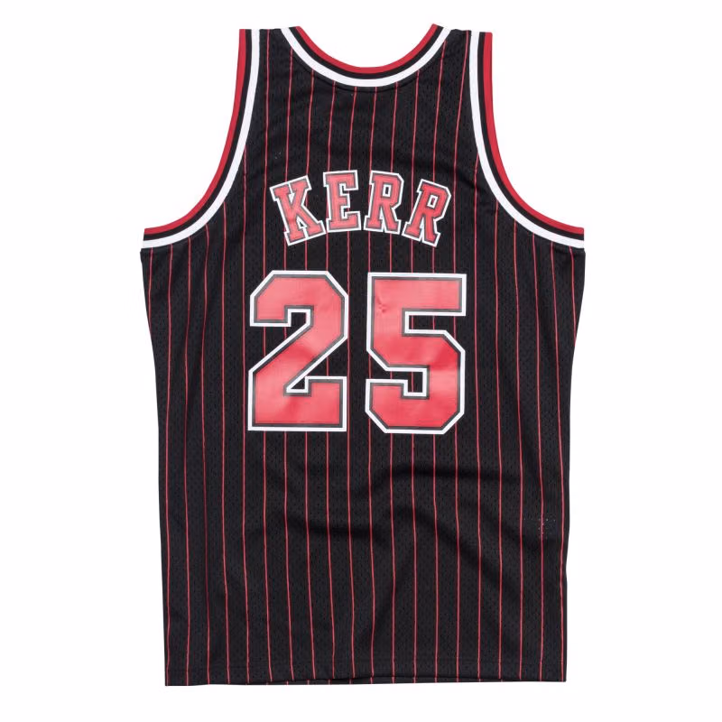 Steve Kerr #25 Chicago Bulls 1995-96 Swingman NBA Jersey Pinstripe view 2