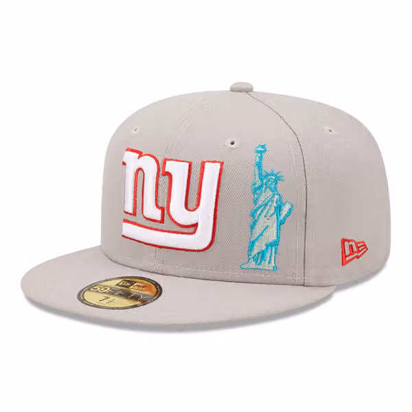 New York Giants Big Apple New Era 59FIFTY Fitted NFL Cap Gray product photo