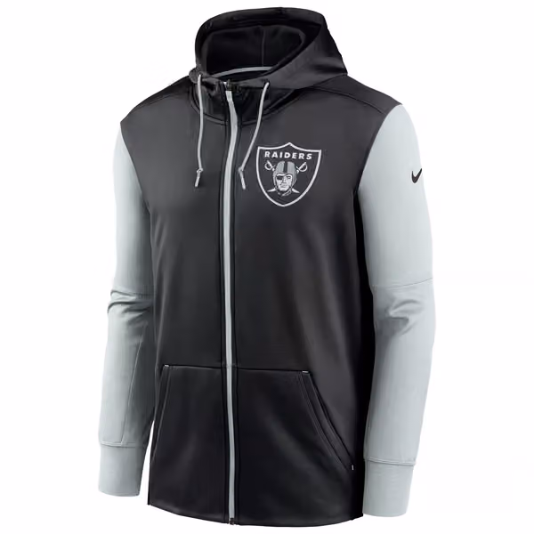 Las Vegas Raiders Two-Tone Nike Therma NFL Full-Zip Hoodie view 1