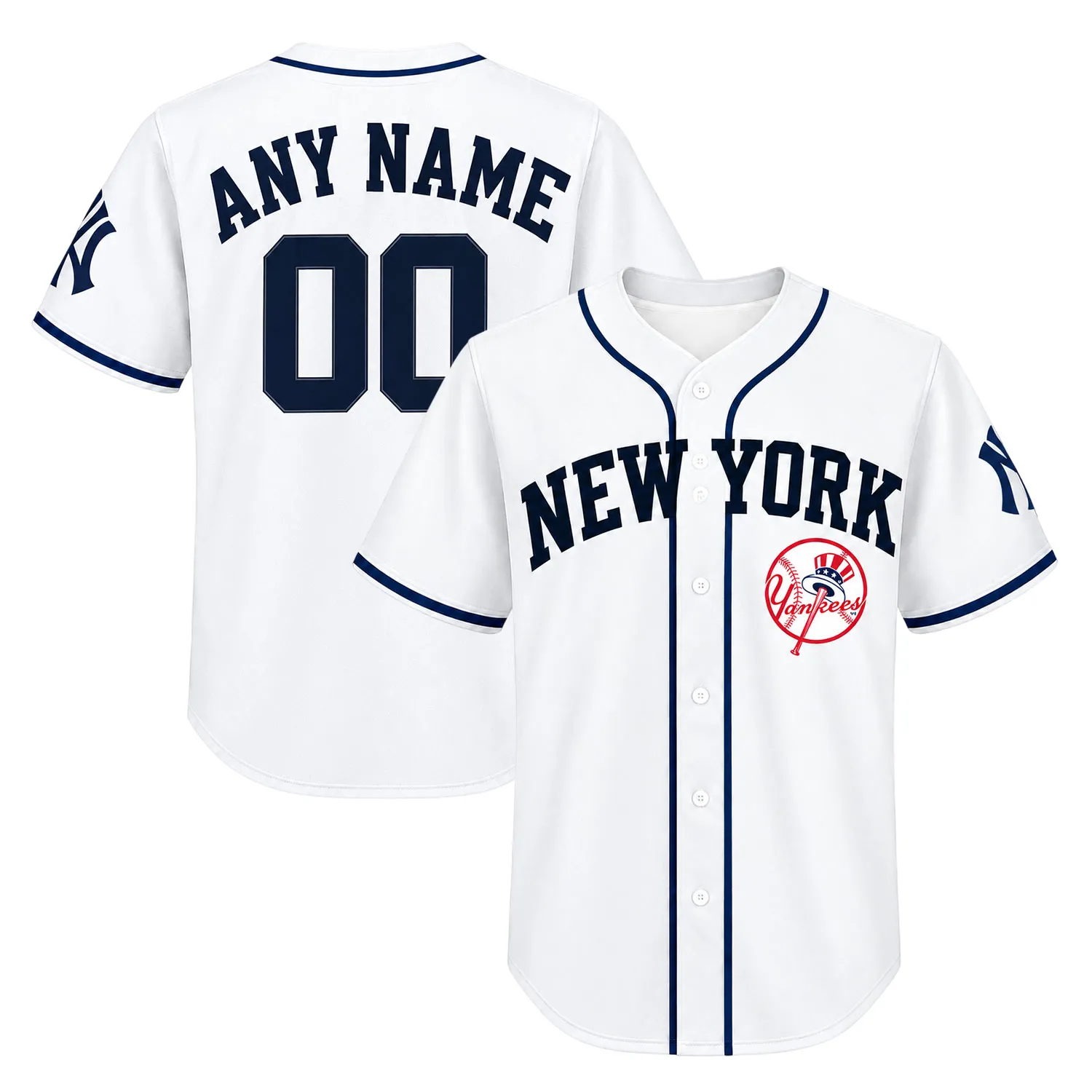New York Yankees White Jersey Vibrant Fan Apparel Custom