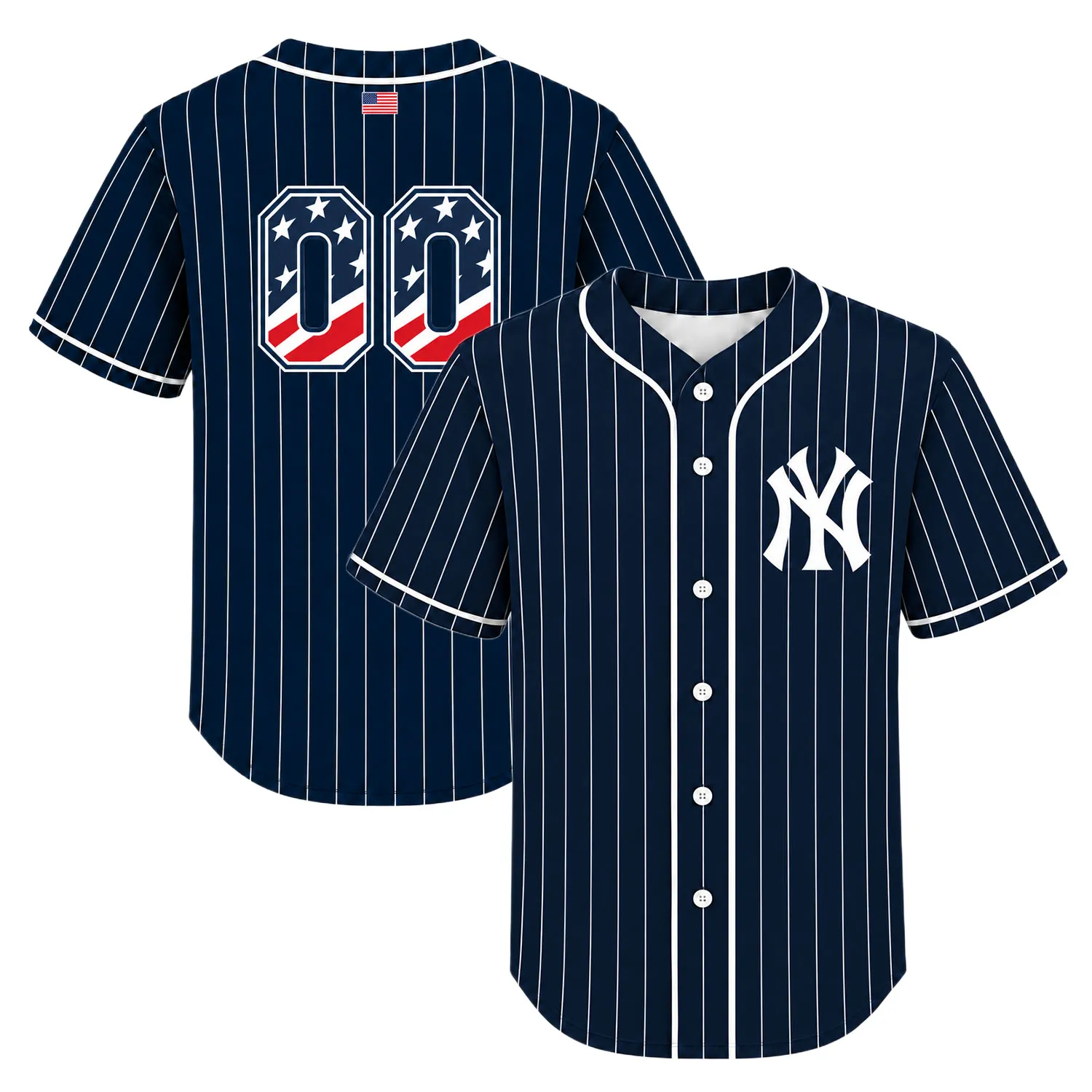 Fourth of July Yankees Baseball Jersey Dynamic Custom