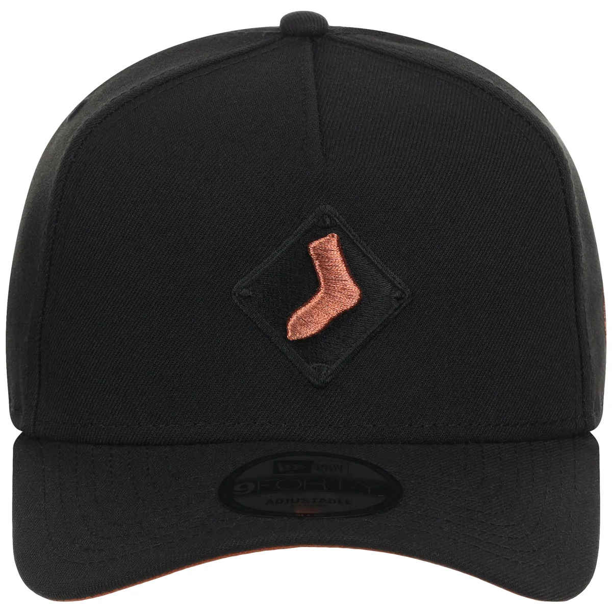Chicago White Sox MLB Black x Rust FASHION CORE New Era 9FORTY A-Frame detail view