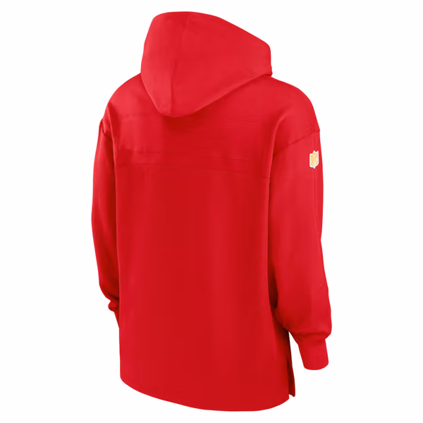 Kansas City Chiefs 2024 NFL On-Field Sideline Nike Jersey Hoodie Red view 2