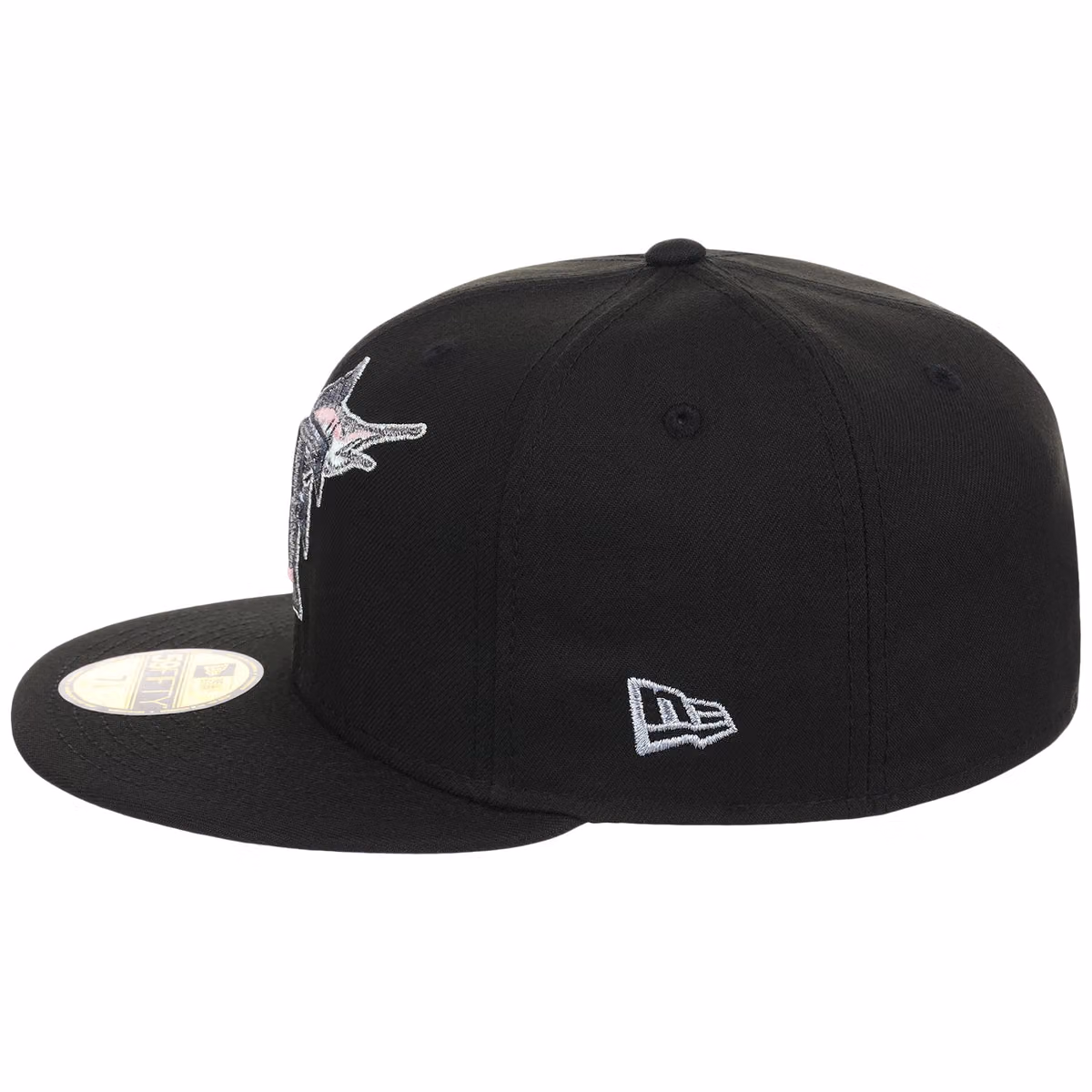 Miami Marlins MLB Pewter Skies New Era 59FIFTY detail view