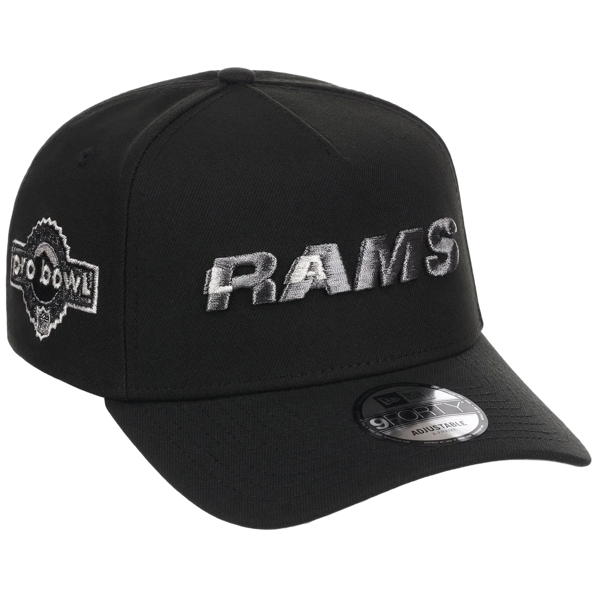 Los Angeles Rams NFL Liquid Titanium New Era 9FORTY front view