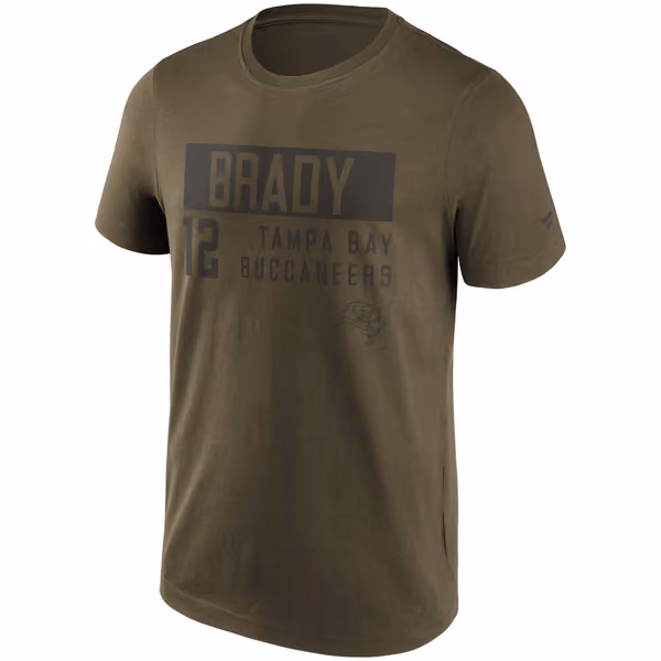 Tom Brady Tampa Bay Buccaneers Camo Fashion NFL T-Shirt Kahki view 1